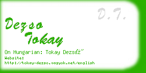 dezso tokay business card